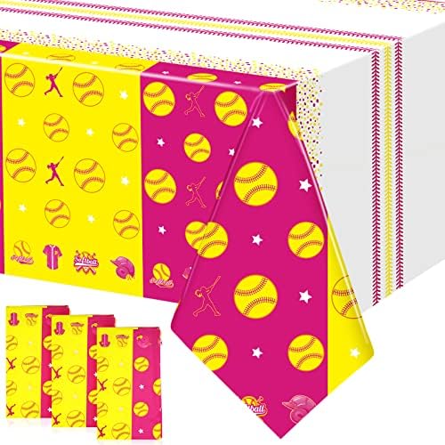 Rumia 3 Pcs Softball Tablecloth for Birthday Party