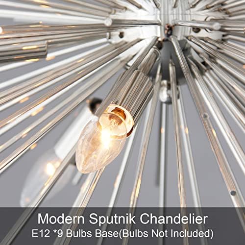 ZIRALIO 20 Inchanting Nickel Sputnik Chandelier 9 Light Modern Design