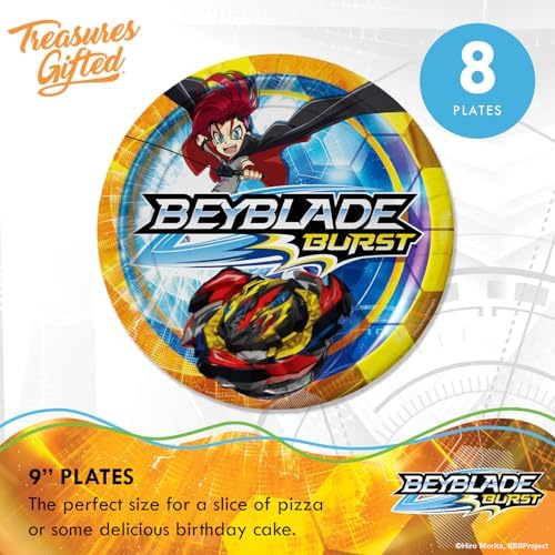 Treasures Gifted BEYBLADE BURST Party Plates 9in 8ct