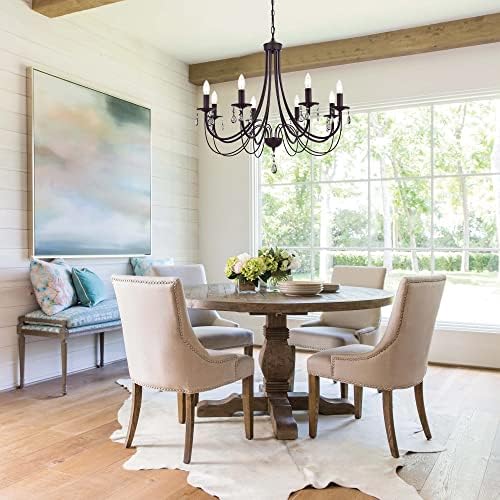 Farmhouse Chandeliers 8 Lights Oil Rubbed Bronze Pendant Dining Room Light Fixture