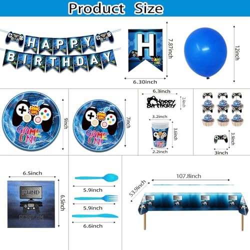 Video Game Themed Birthday Party Decorations Set