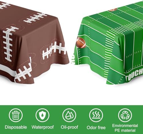 Football Party Decorations Tablecloths 54x108 Inch 2 Pack
