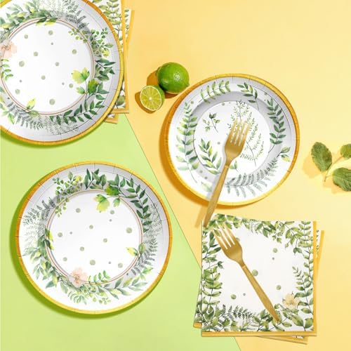 SCIONE 96Pcs Greenery Party Decorations for 24 Guests