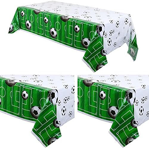 Oringaga 3PCS Soccer Themed Table Covers 54X108 Inch