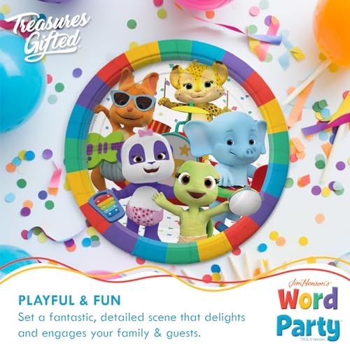 Treasures Gifted Word Party Plates 8ct 9in Set