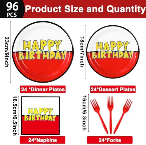 96PCS Cartoon Ball Party Tableware Set for Kids