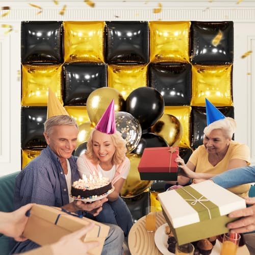 50PCS Black Gold Mylar Balloon Decor Kit