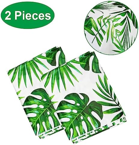 Hawaii Palm Leaves Tablecloths 2PCS for Tropical Party Decoration