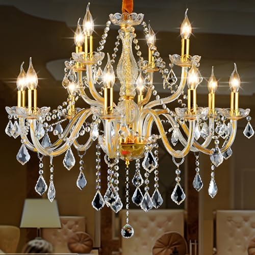 LITFAD 15 Light Glass Pendant Ceiling Light Fixture with Adjustable Chain