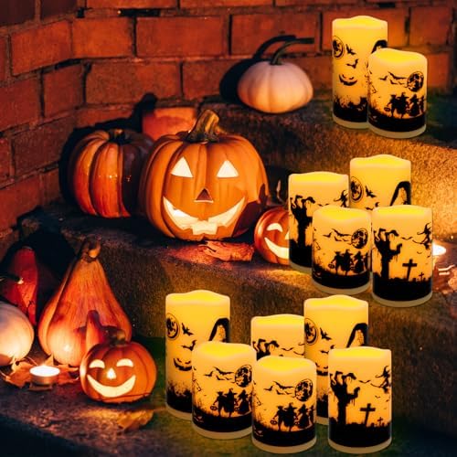 12-Pack Waterproof Flameless LED Candles - Remote Control Timer