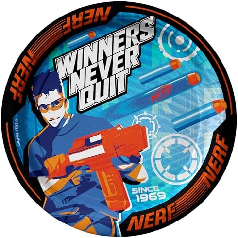 Treasures Gifted Nerf Themed Party Plates 16 Count