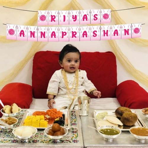 First Rice Feeding Ceremony Banner Personalized Baby Annaprasan Decor