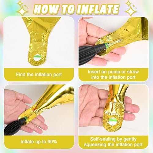 Gold Star Balloons 12Pcs Foil Decorations for Parties
