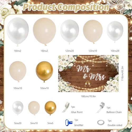 MEHOFOND Mr Mrs Balloon Decor Kit