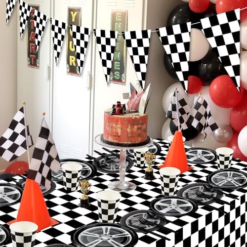 Race Car Birthday Party Tableware Set for 20 Guests