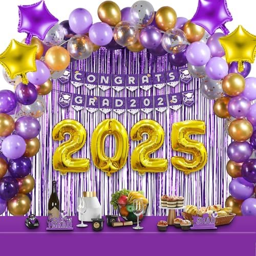 2025 Graduation Decorations Set with Balloons and Banners