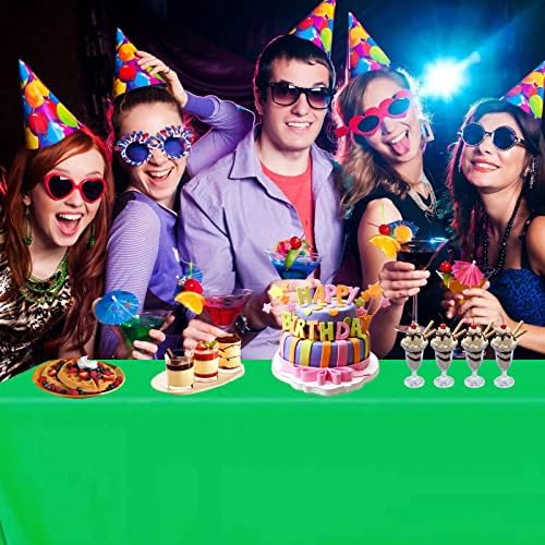 FUNTOOB Green Plastic Table Cloth 4 Pack