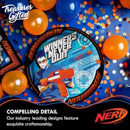Treasures Gifted Nerf Themed Party Plates 16 Count