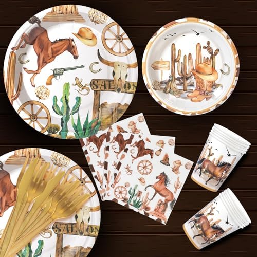 155Pcs Cowboy Party Decor Set for 20 Guests