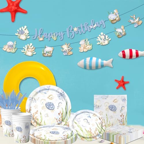 142pcs Under the Sea Party Tableware Set