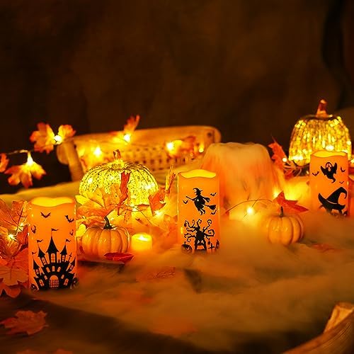 Homemory Halloween Candles Set of 3 with Remote Control