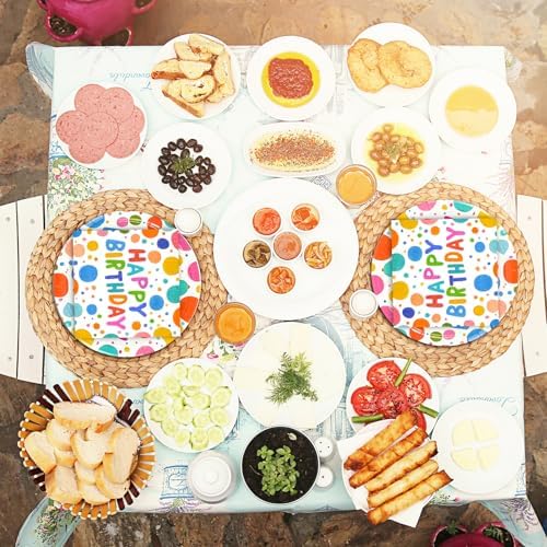 40PCS Happy Birthday Plates and Napkins Set