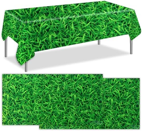 2pcs Green Grass Table Cloth for Sports Parties and Picnics