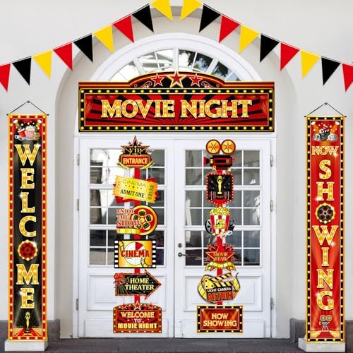 ShinyRelief Movie Night Decorations Set 14 Pcs