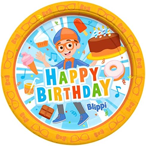 Treasures Gifted Blippi Themed Dinner Plates 9in 24ct
