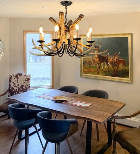 Debemenes Rustic Antler Chandelier 8 Lights 29 Inch