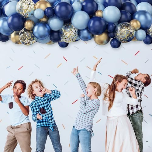 Navy Blue Gold Balloon Set 60 Pack 12 Inches