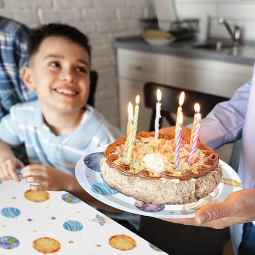 142PCS Space Themed Paper Plates Party Supplies Set for Birthday Celebrations