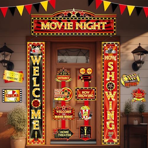 ShinyRelief Movie Night Decorations Set 14 Pcs