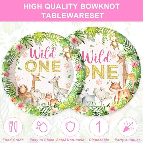 120PCS Wild One Party Tableware for Girls 1st Birthday