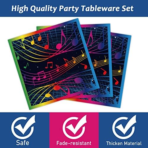Music Notes Party Plates Napkins Set for 24 Guests