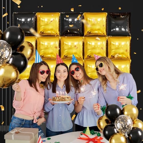 50PCS Black Gold Mylar Balloon Decor Kit