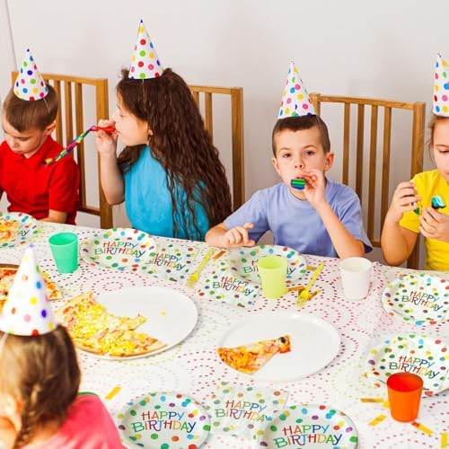 Zylarithon Happy Birthday Paper Plates Napkins Set