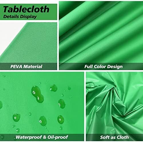 FUNTOOB Green Plastic Table Cloth 4 Pack