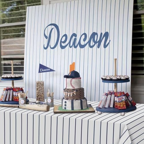 4 Pack Plastic Baseball Tablecloths 51x86 Inches
