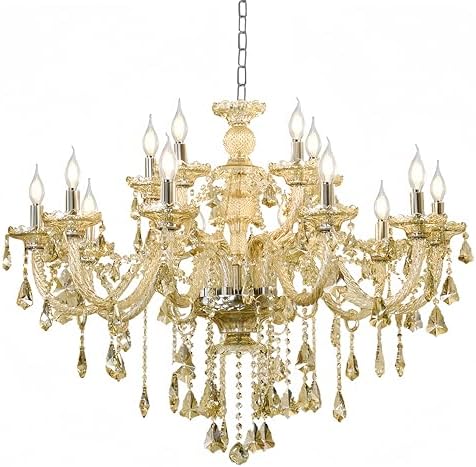 Durahonn 15 Light Cognac Crystal Chandelier