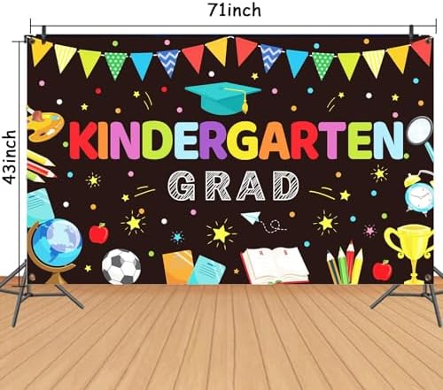 Kindergarten Graduation Party Backdrop Banner for Kids