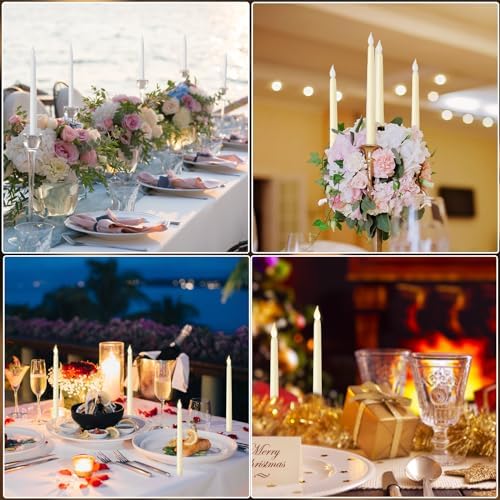 120 Pcs Flameless Taper Candles with Timer and Remote Control