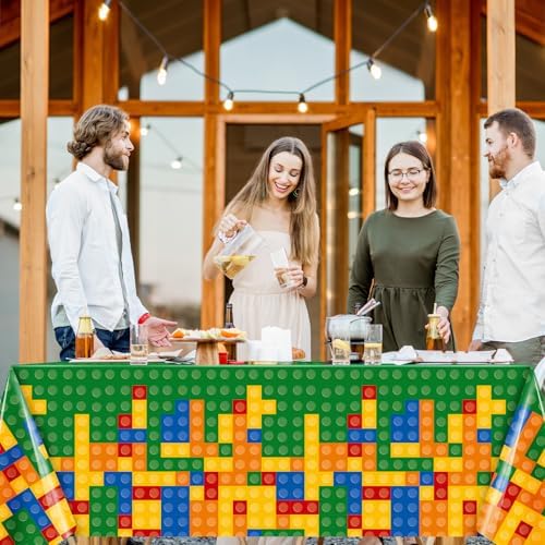 Oudain 4 Pcs Green Building Block Tablecloths