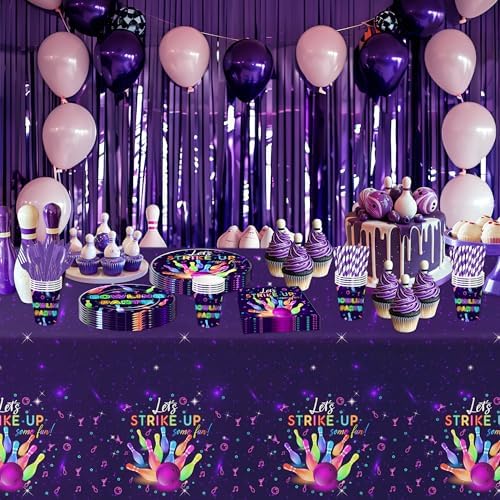 Bowling Party Plates Set for 24 Guests