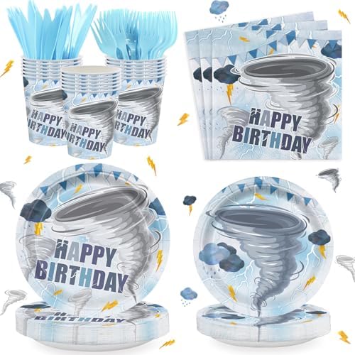 120 Pcs Tornado Party Tableware Set for 20 Guests