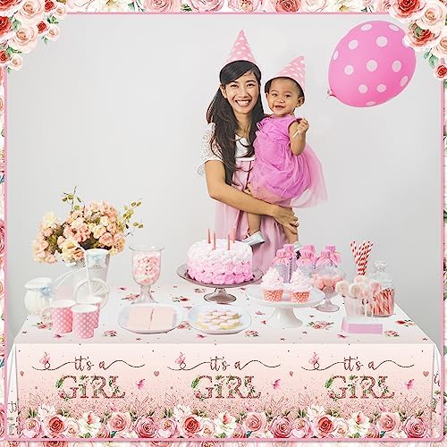 Floral Baby Shower Tablecloth Decorations for Girls