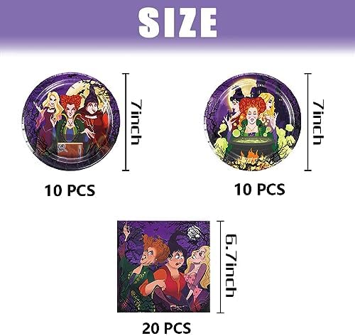 40 Pack Hocus Pocus Party Supplies Plates and Napkins