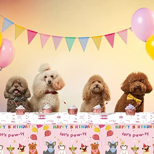PHOGARY Paw Print Tablecloth 2 PCS Birthday Party Decor