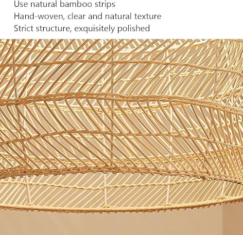Natural Wicker Chandelier with Rattan Lampshade