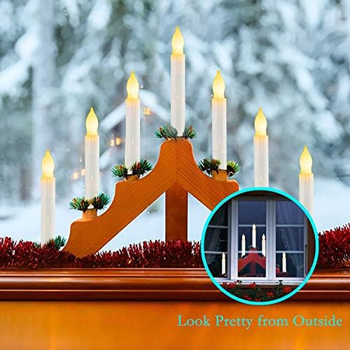 12PCS Flameless LED Taper Candles with Warm White Flicker